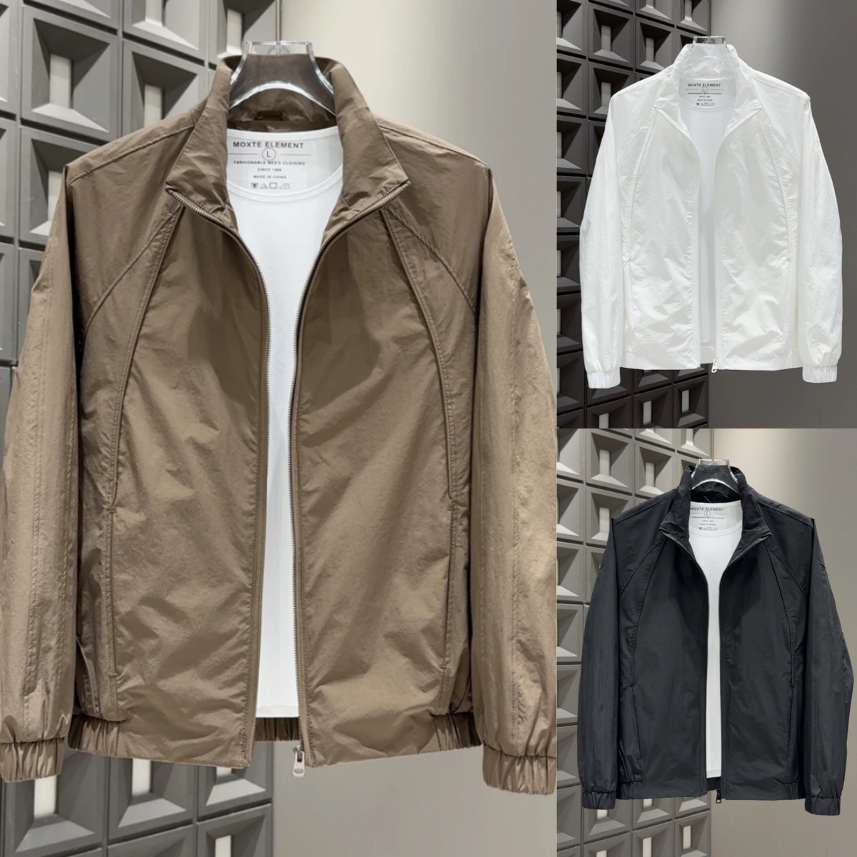 2025 Men's Spring and Summer New Stand Collar Design Casual Thin Outdoor Sports Large Size Breathable Jacket for Men