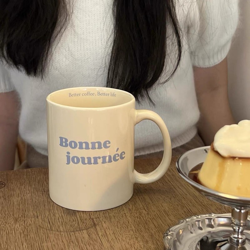カップルフランス語陶磁器コップins風高顔値-マグカップ耐熱親友カップ牛乳カップコーヒーカップ|undefined