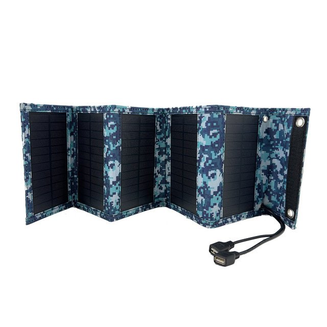 单晶12W 5V太阳能折叠包 双USB 便携式移动电源发电光伏发电组件