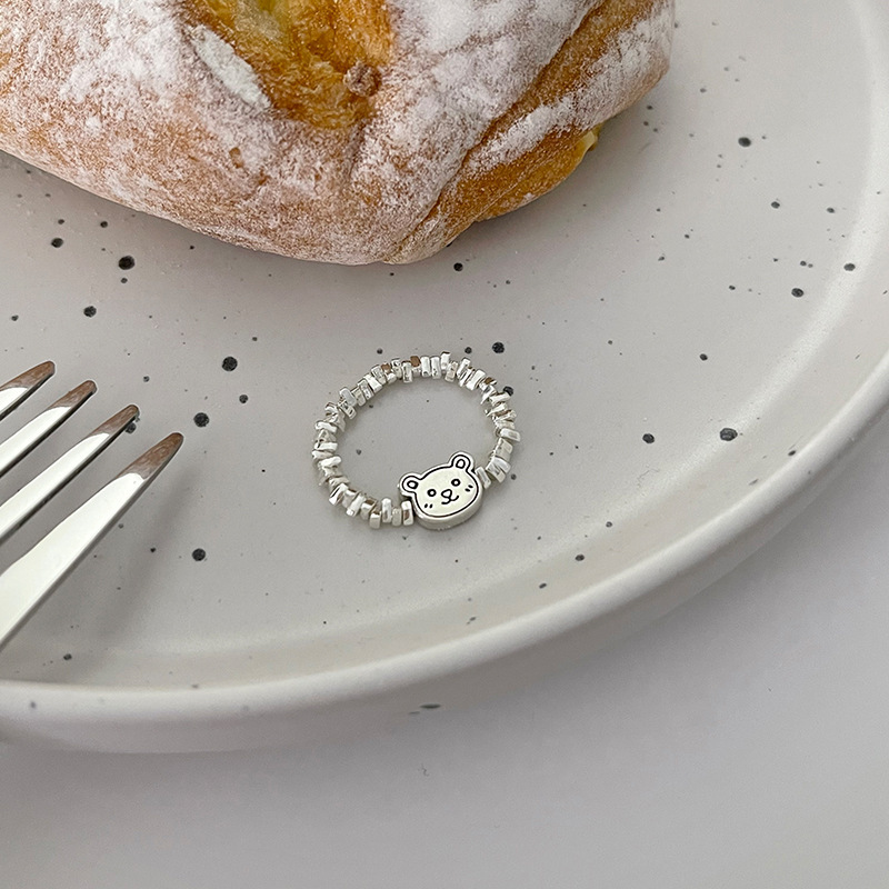 Cute Christmas House Gingerbread Snowman Copper Silver Plated Rings 1 Piece