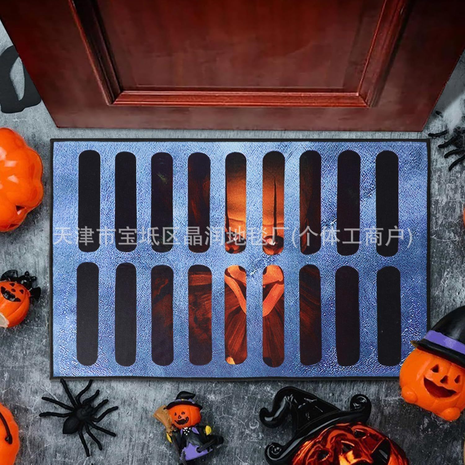 Venta caliente de Amazon TEMU Horror Clown Almohadilla de alcantarillado Puerta de entrada Alfombra de suelo sucia Alfombra de puerta absorbente de baño