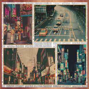 Free Shipping Korean Street View Vintage Poster Korean Cuisine Barbecue Shop Kraft Paper Decoration Wall Painting Mural