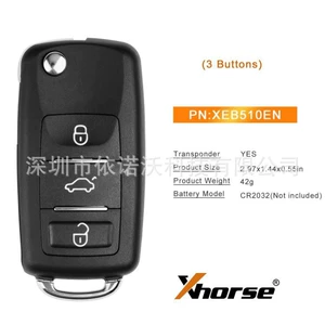 Xhorse XEB510EN 3-button universal car remote key remote control unit, for international and overseas markets