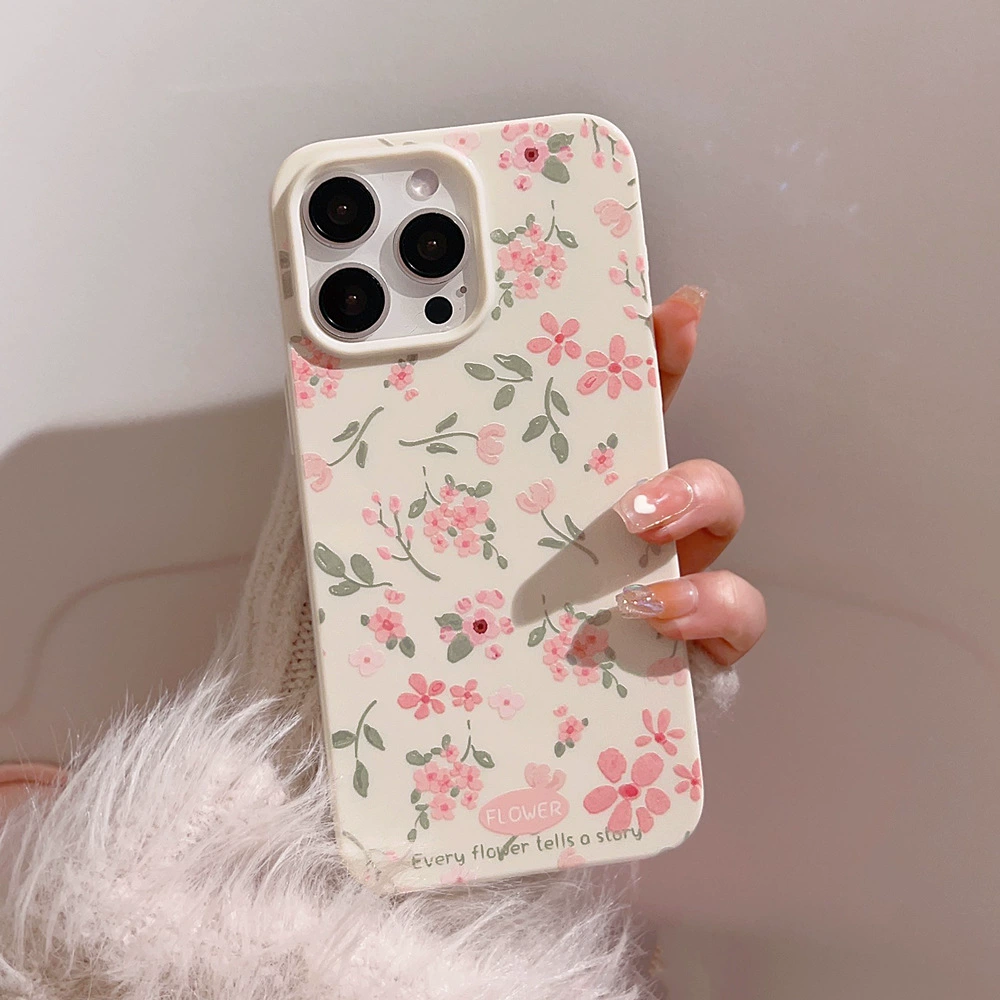 Чехол для телефона (Apple iPhone 15) с floral принтом, защита от падений, узкий 0.025 кг