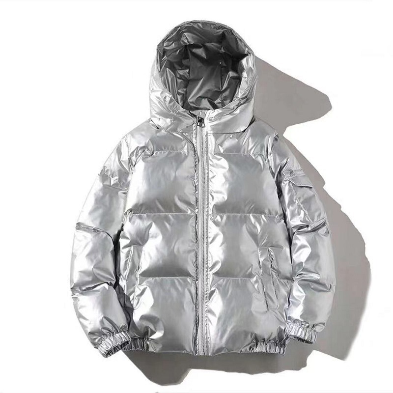Factory Wholesale Winter Foreign Trade Cross-Border Men's Shiny Cotton Jacket Korean Style Short Stand-Collar Cotton Coat Trendy Plus-Size Cotton Coat