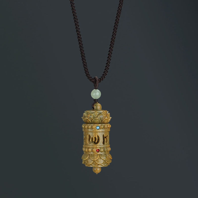 Collar de colgante de sándalo verde retro se puede abrir caja de píldoras de fragancia suéter de cadena colgante accesorios para hombres y mujeres