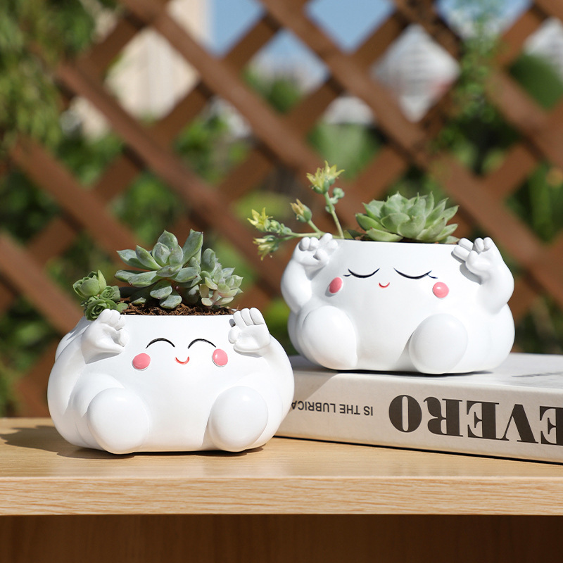 Chậu Cây Resin Chậu cây hình đám mây resin, chậu mọng nước mini, trang trí bàn, sân vườn và ban công (RG-217)