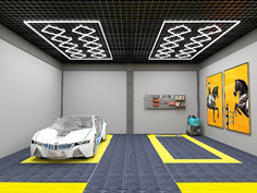 Sala de lavado de coches Estación de luz tienda de belleza led luz de techo de cristal chapado en película taller sin polvo tienda de 4S luz de la parrilla