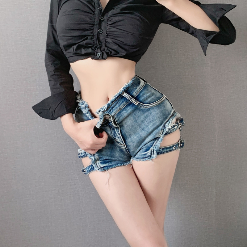 Stretch Jeans High Waist Slimming Denim Pants Tight Shorts Straight Wide Leg Hot Pants Women's Summer 2024 New