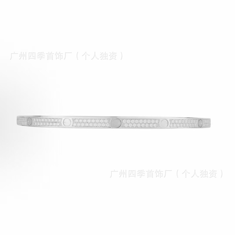 高版卡家经典LOVE满天星手镯CNC男女手环玫瑰金厚镀18K金满钻V金|undefined