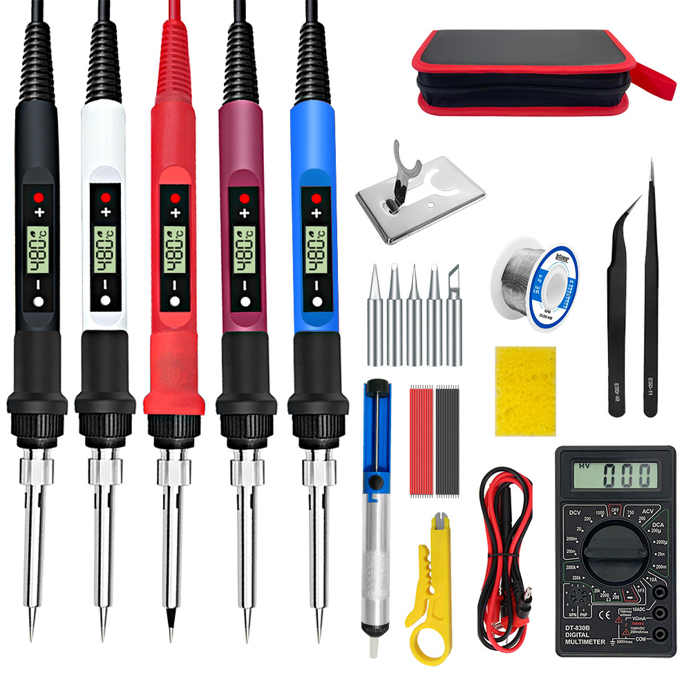 60/80W pantalla digital soldador eléctrico soldadura hogar temperatura ajustable grado industrial soldadura eléctrica pluma herramienta de reparación traje