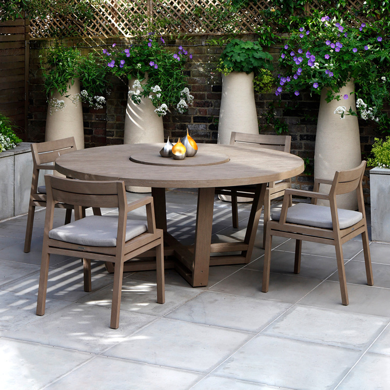 Mesas y sillas de exterior para ocio al aire libre, conjuntos de madera de teca para exteriores, muebles de madera maciza para patio, villa, jardín, terraza y solárium.