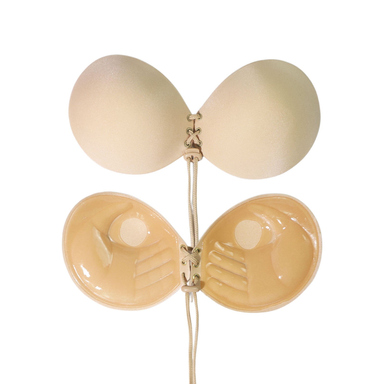 Venta directa de fábrica, almohadillas para el pecho en forma de palma 3D, invisibles, push-up, transpirables, para aumento de busto pequeño, engrosadas, con espalda hermosa, sin tirantes, sujetador invisible.