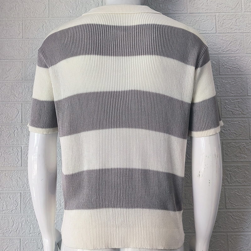 2024 Neues farbiges kurzärmliges Polokragen-Strickhemd Muscle Men's Wear_voghion.com