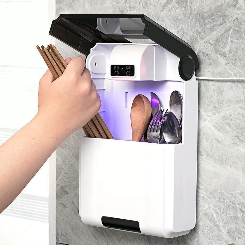 Держатель для палочек для еды, умная настенная посуда для УФ-дезинфекции, бамбуковая посуда, бесплатная доставка