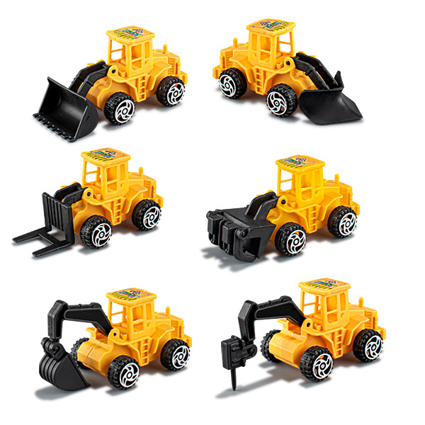 Decoración de pasteles juguete para niños modelo de vehículo de ingeniería coche pequeño 6 excavadora juguete de regalo