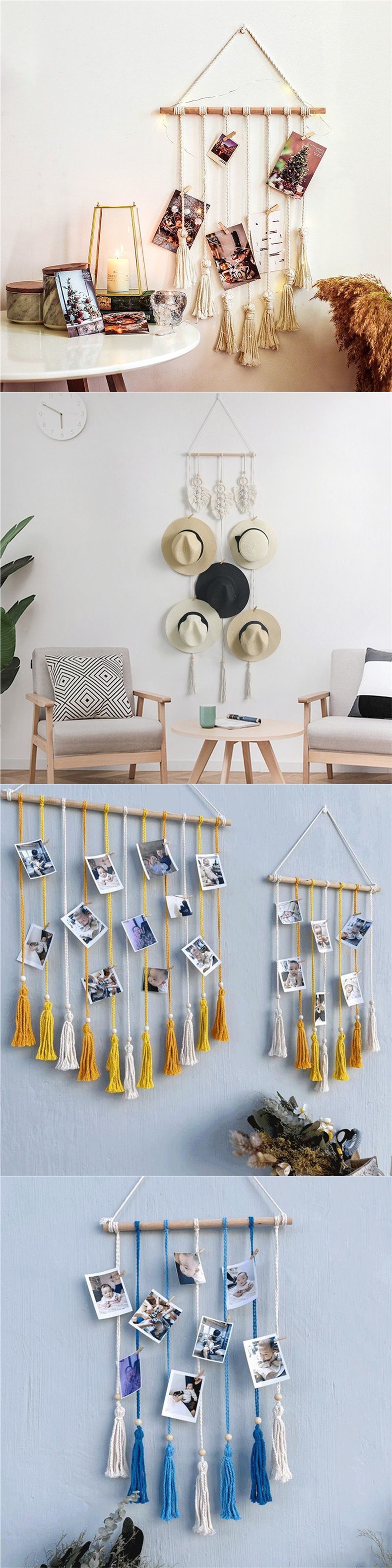 Nordischer INS-Wandteppich aus gewebter Baumwolle, handgefertigt, ideal als Kopfteil oder Wanddekoration für Schlafzimmer oder Gästezimmer._voghion.com