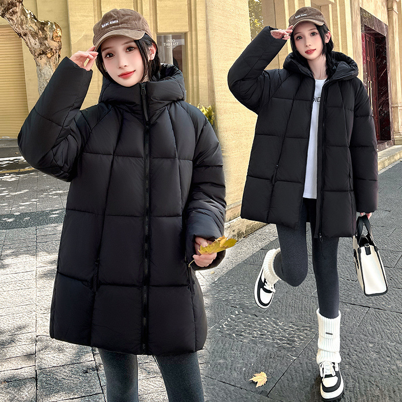 Nube de algodón puff para mujeres 2025 nuevo algodón encapuchado grueso chaqueta de algodón pequeño chaqueta de pan