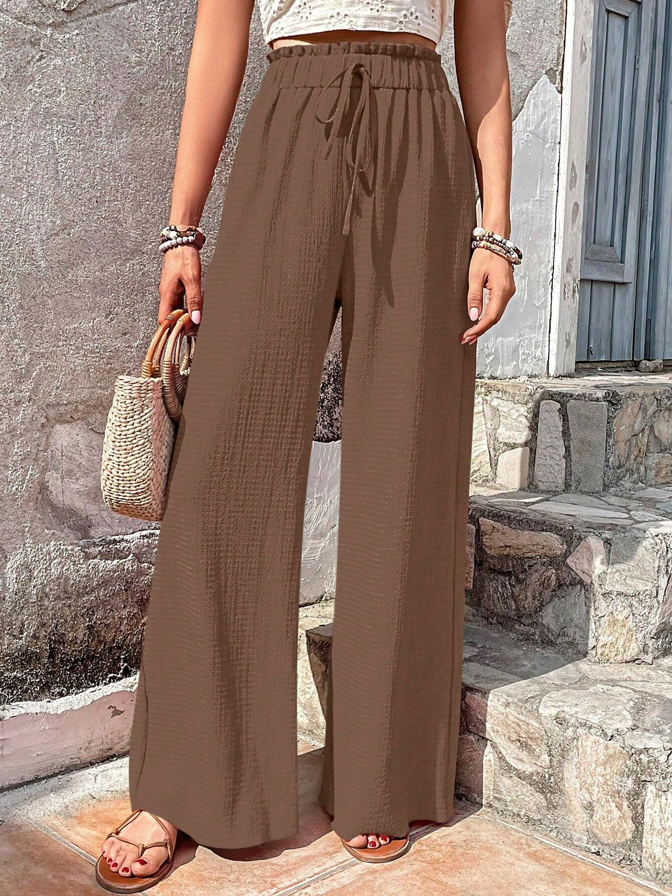 Women's Daily Streetwear Solid Color Full Length Casual Pants Wide Leg Pants display picture 27