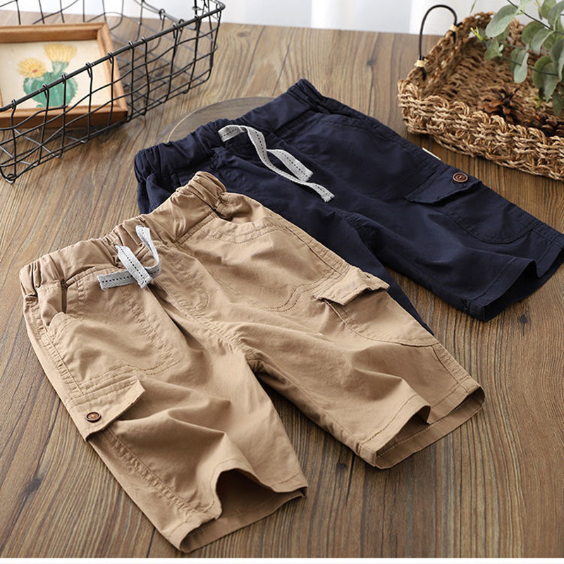 Children's wear boys' Summer Shorts thin 2022 new children's cropped pants middle school boys' pants summer casual pants