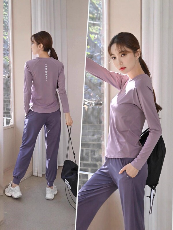 运动套装女秋季新款跑步瑜伽服大码胖妹妹宽松显瘦速干晨跑健身服|undefined