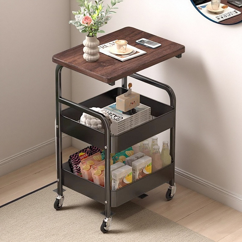 小推车置物架可移动茶几零食客厅沙发边几收纳架边桌迷你床头桌子