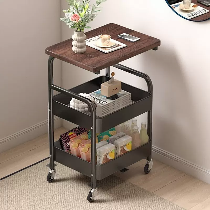小推车置物架可移动茶几零食客厅沙发边几收纳架边桌迷你床头桌子