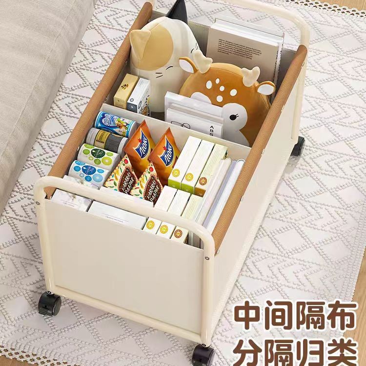 脏衣篓家用脏衣服收纳筐可移动书包零食分区收纳架布艺中古小推车