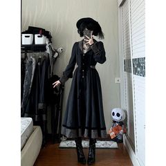 魔女祷告 秋装日系宫廷风优雅大小设计感修女风长袖收腰连衣长裙
