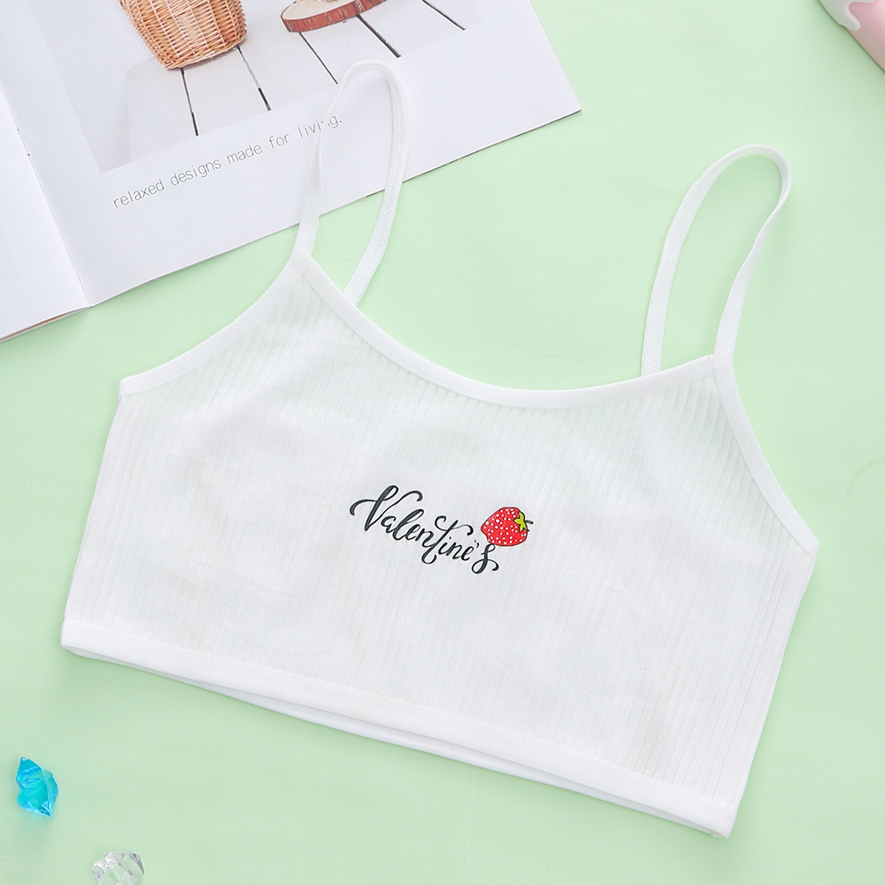 En stock al por mayor de hilo de algodón ropa interior de desarrollo de una sola etapa camisola de una sola capa anti-golpe estudiante de escuela primaria sujetador