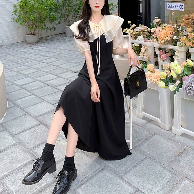 Модная юбка большого размера 2025 новый летний двухслойный воротник