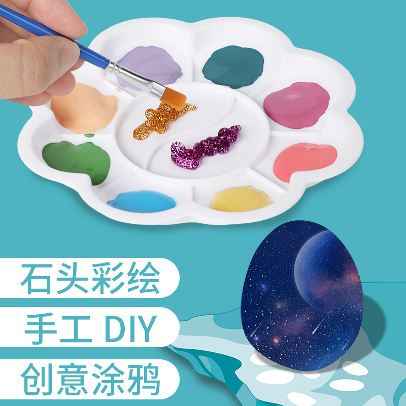 Transfronterizo exclusivo pintado piedra natural piedra luminosa hecha a mano bricolaje pintado a mano graffiti pintura creativa juguete regalo traje