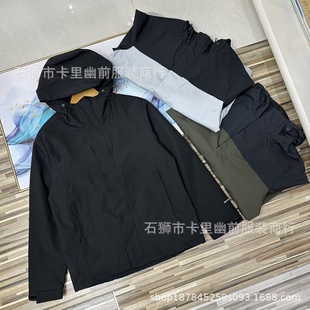 Cross-border foreign trade spring and autumn color matching college windbreaker jacket men's and women's hooded jacket