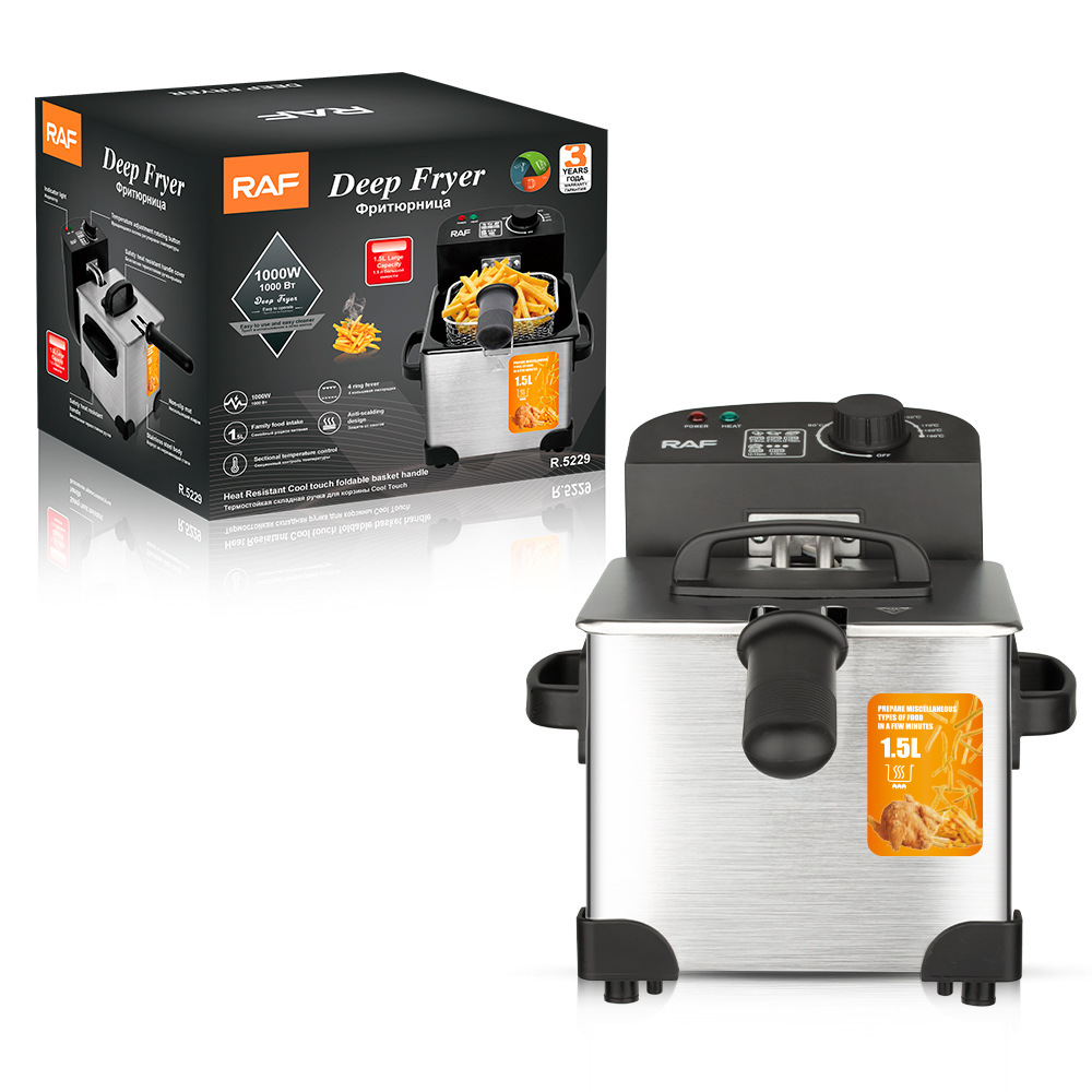 Freidora transfronteriza doméstica pequeña freidora eléctrica freidora comercial freidora de patatas fritas de acero inoxidable