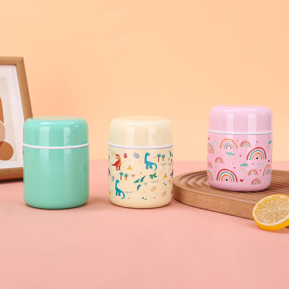 跨境迷你小巧焖烧罐不锈钢双层保温杯便携儿童午餐带勺饭盒批发