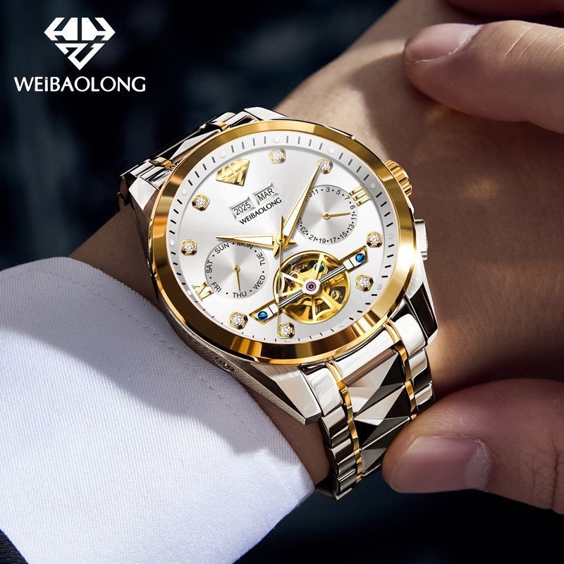 Swiss Genuine Wave ­ Qin Men's Watch Mechanical Watch Fully Automatic 2025 New Multifunctional Business Waterproof Watch
