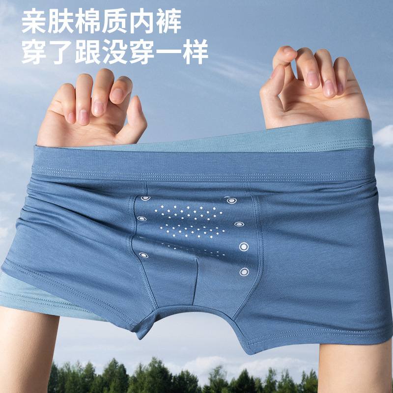 Primavera y verano nuevos pantalones interiores de hombre, pantalones de ángulo plano de hombre, pantalones cortos de cintura media de punto transpirables, tendencia al por mayor