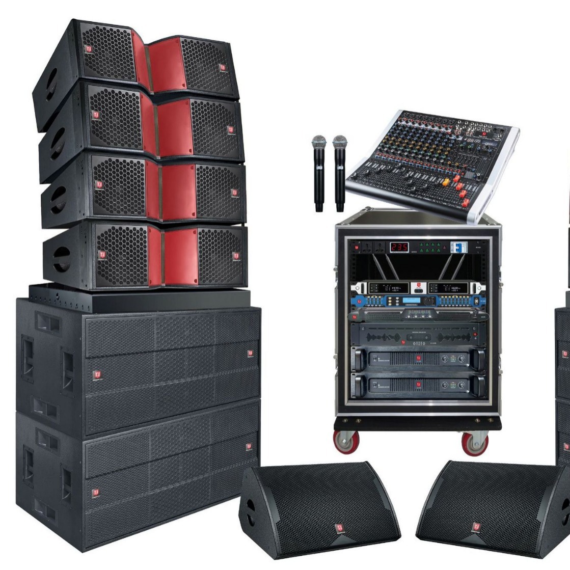 工厂直销户外大型音乐系统无源防水双12寸2分频线阵音响设备