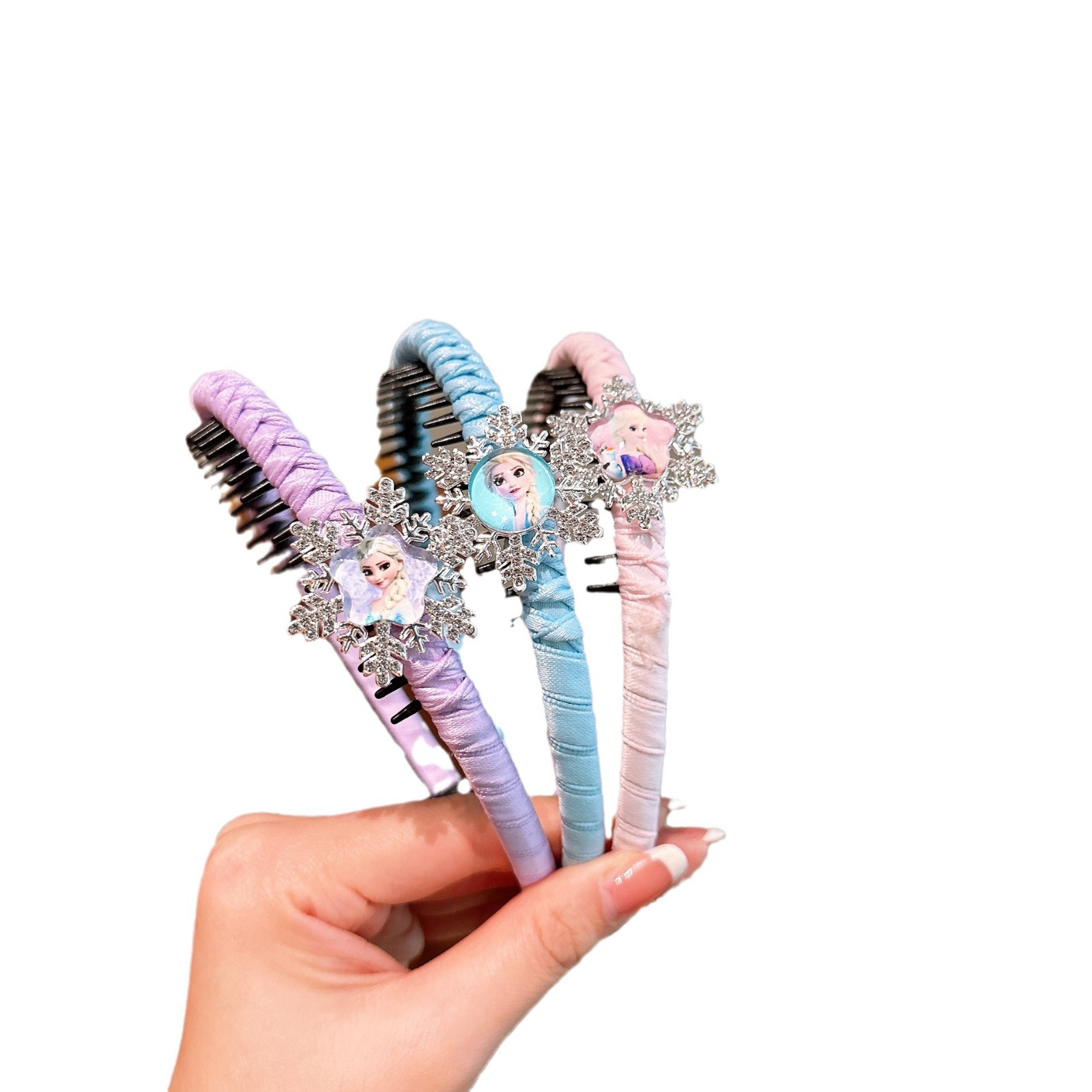 Niños Aisha princesa banda de cabello de niña hielo y nieve con dientes antideslizante banda de cabello acrílico coreano clip de cabello