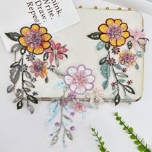 电脑刺绣网纱绣花布贴婚纱礼服连衣裙表演服刺绣毛衣贴花立体花瓣