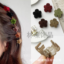 植绒太阳花造型小抓夹精致秋冬毛绒发夹刘海夹少女心气质发饰饰品