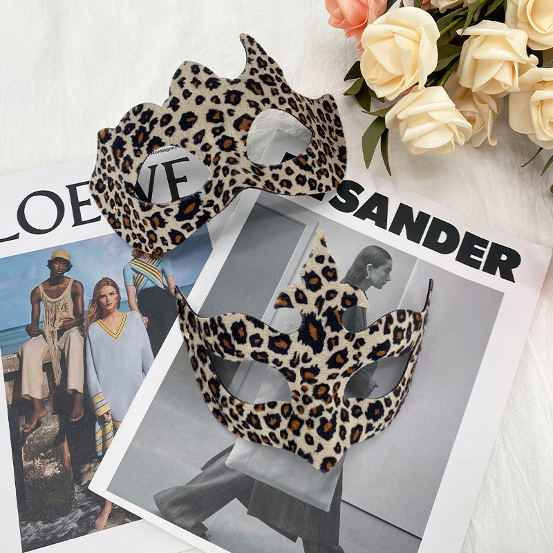 Halloween máscara de gato de leopardo máscara de baile máscara de disfraz media cara negro máscara de ojos sexy máscara de leopardo carnaval