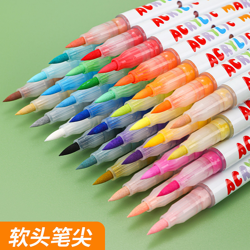 Lápiz de acrílico líquido directo 120 color con cabeza suave sin prensas lápiz de dibujo para estudiantes de arte profesional de pintura lápiz de acuarela