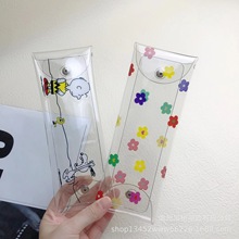 定制日系小清新文具盒收纳大容量笔盒 定做韩国简约PVC透明笔袋