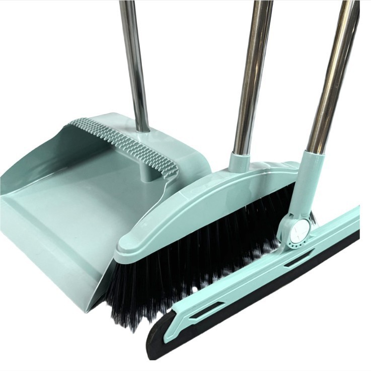 Juego de escoba de venta directa de fábrica para limpieza del hogar, combo de escoba y recogedor, escoba plegable para barrer, antiadherente para pelo, cerdas suaves.