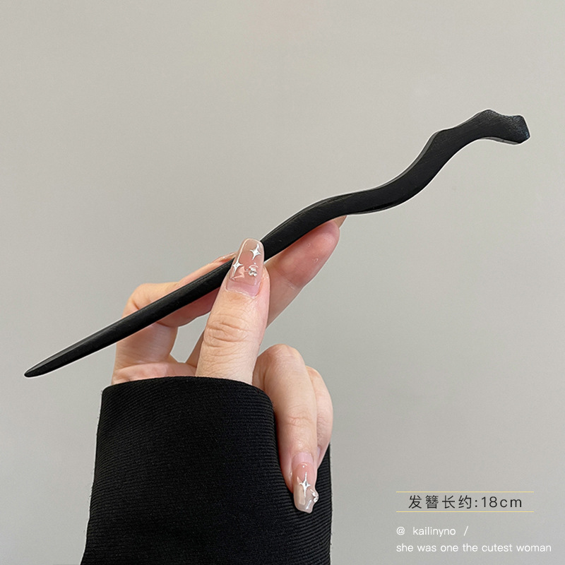 Nuevo estilo chino estilo antiguo horquilla de alta gama simple moderno palillos de madera fresco temperamento Hanfu cheongsam updo horquilla para el cabello para las mujeres