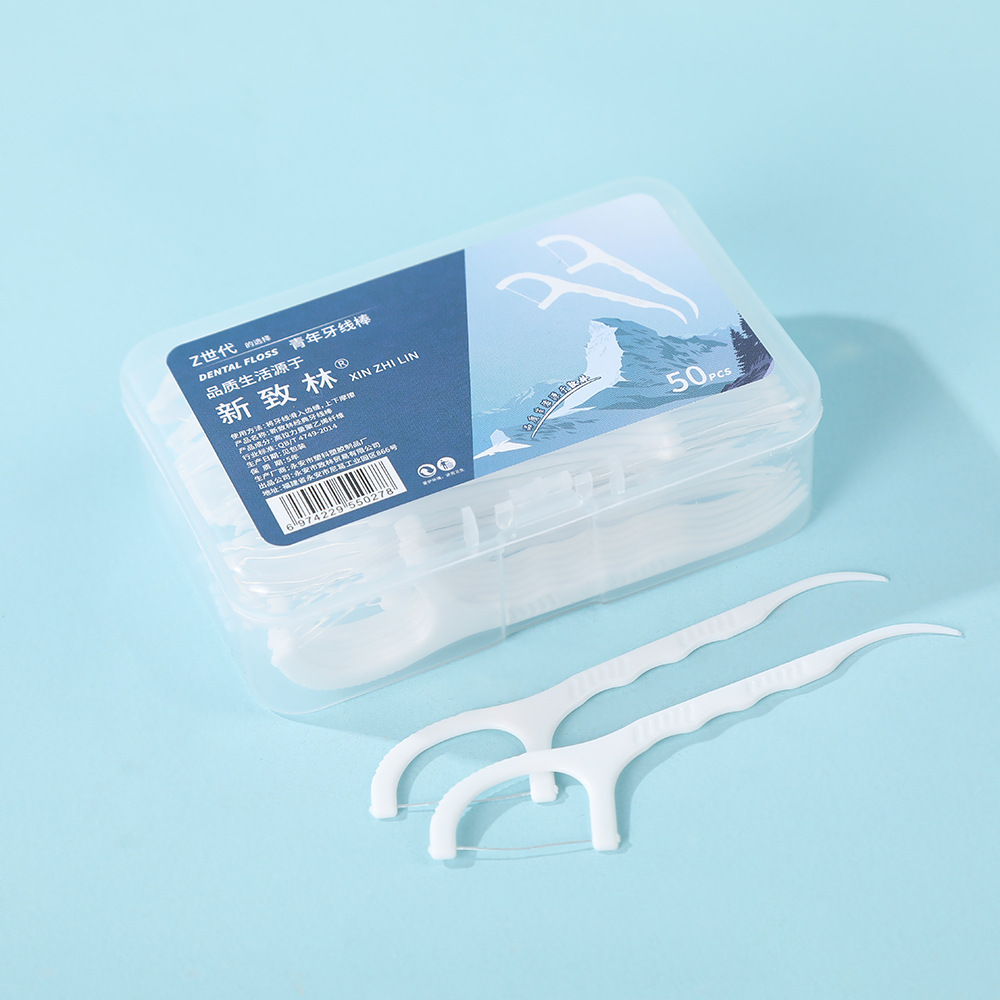 Hilo dental creativo con sabor a fruta, paquete familiar, empaque independiente, aliento fresco, artefacto de limpieza profunda, hilo dental de color portátil