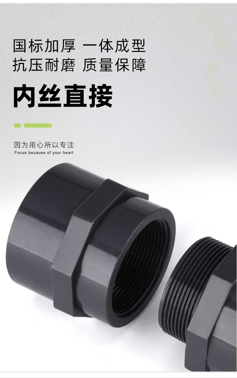 UPVC内丝直接化工级pvc内牙螺纹直通接头工业用耐酸碱加厚管配件-阿里巴巴