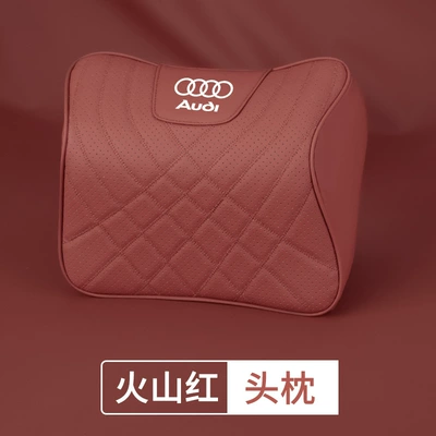 Headrest, Support A3/A4L/A5/A6/A7 Car Neck Pillow - audi-nappa-leather5d-comfort-headrest-volcano-red