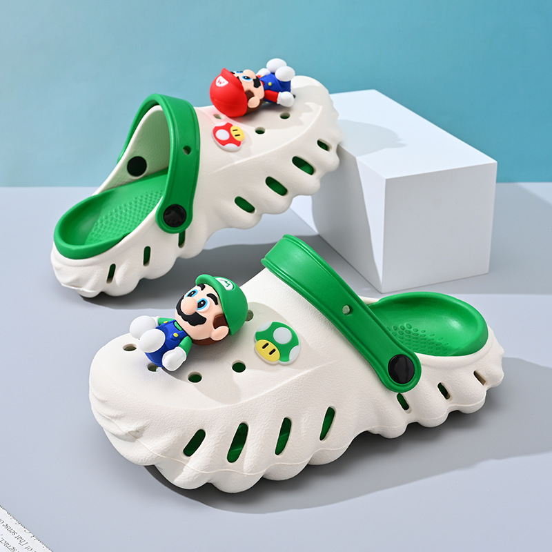 Mario Children's Hole Shoes Boys Slippers Girls Summer New Non-Slip Mid-Large Kids Baby Boys Beach Shoes